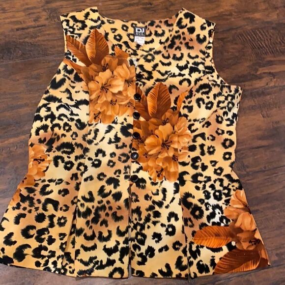 vtg dj & co cheetah leopard print tank top vtg size 16 please check measurements - Picture 1 of 7